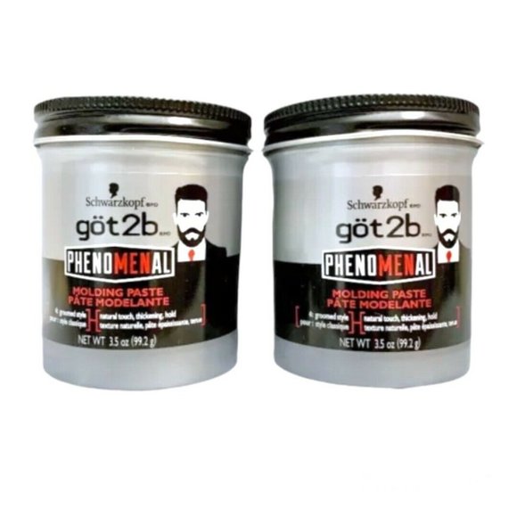 2x Schwarzkopf Got2b Phenomenal Molding Paste 3.5oz Natural Thickening Hold NEW - Picture 1 of 1